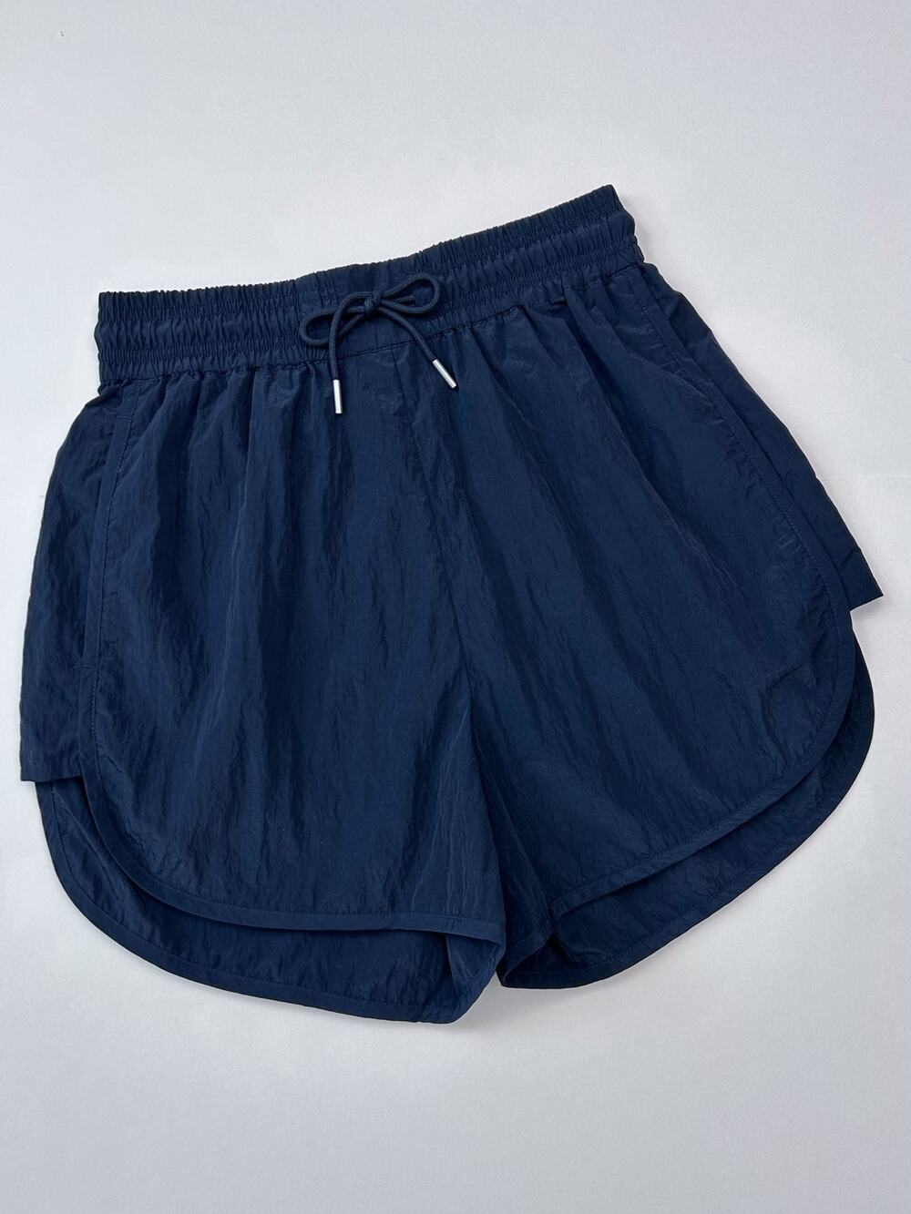 Varley High-Rise Black Nylon Sporty Athletic Drawstring Waist Shorts SMALL